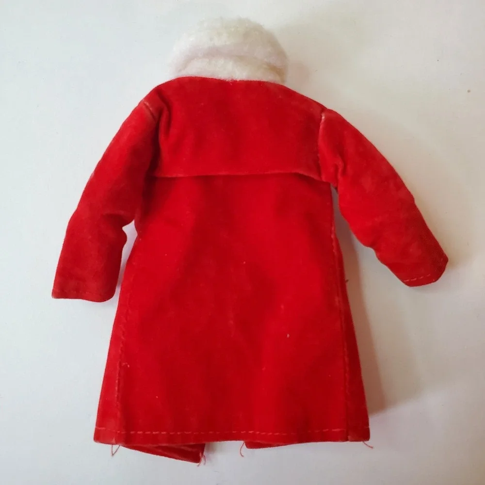 Vintage Barbie Doll Red Velvet Coat White‎ Fur Collar 60s